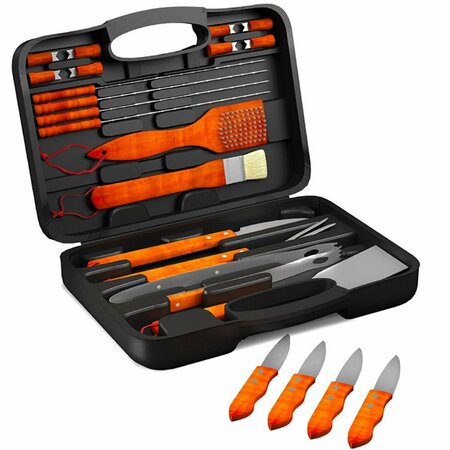 CLAUSTRO Wood BBQ Grill Tool Set - 22 Piece CL3242195